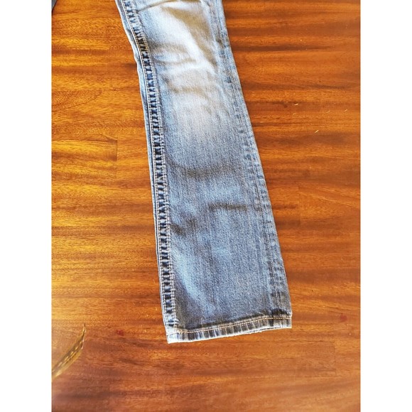 Miss Me Mid-Rise Boot Cut Women Size 27 Med Wash MW58458 Embellished Destressed - Picture 7 of 13